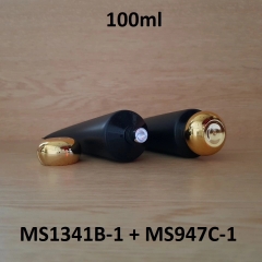 Tuýp tròn đen nhám nắp vàng 100ml