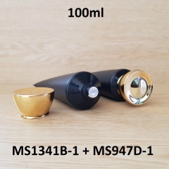 Tuýp tròn đen nhám nắp vàng 100ml