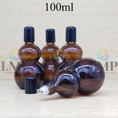 Chai hồ lô nắp đen đầu bi lăn sắt 100ml