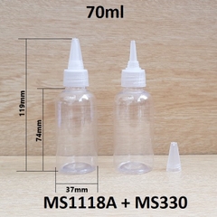 Chai trong nắp nhọn 70ml