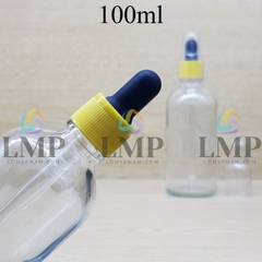 Chai tinh dầu nắp bóp khoen nhựa sọc có nắp chụp 100ml