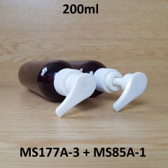 Chai nâu vai tròn vòi van sọc trắng 200ml