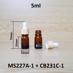 Chai tinh dầu nắp bóp khoen vân gỗ 5ml