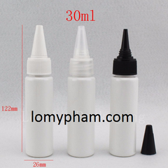 Chai trắng đục vai ngang nắp nhọn 30ml