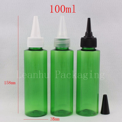 Chai xanh lá vai ngang nắp nhọn 100ml