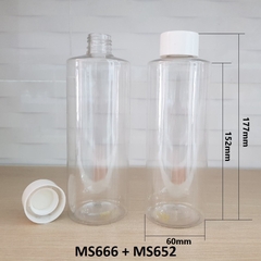 Chai trong vai ngang nắp vặn trắng 400ml