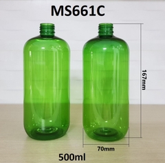 Chai xanh lá nắp vặn kim cương bạc 500ml