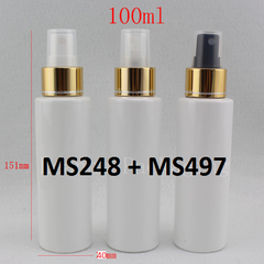 Chai trắng đục vai ngang phun sương xi vàng 100ml