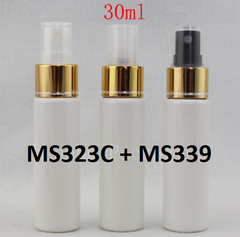 Chai trắng đục vai ngang phun sương xi vàng 30ml