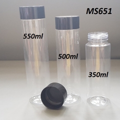 Chai PET trong nắp đen