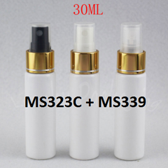 Chai trắng đục vai ngang phun sương xi vàng 30ml