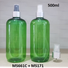 Chai xanh lá phun sương xi bạc 500ml