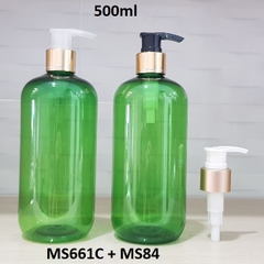 Chai xanh lá vòi van xi vàng 500ml