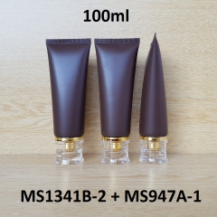 Tuýp tròn nâu nhám nắp vàng 100ml