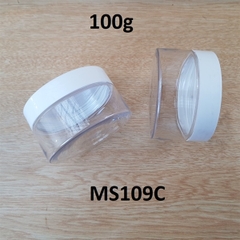 Hũ nhựa trong nắp trắng 100g