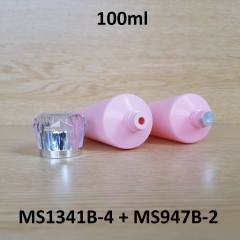 Tuýp tròn hồng nhám nắp bạc 100ml