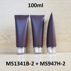Tuýp tròn nâu nhám nắp bạc 100ml