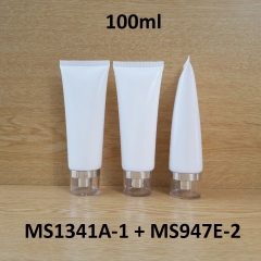 Tuýp tròn trắng bóng nắp bạc 100ml