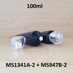 Tuýp tròn đen bóng nắp bạc 100ml