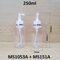 Chai PET vai tròn trong vòi voi 250ml