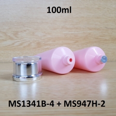 Tuýp tròn hồng nhám nắp bạc 100ml