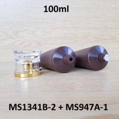 Tuýp tròn nâu nhám nắp vàng 100ml