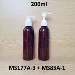 Chai nâu vai tròn vòi van sọc trắng 200ml