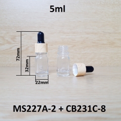 Chai tinh dầu nắp bóp khoen vân gỗ 5ml