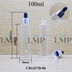 Chai PETG vai ngang nắp bóp khoen nhôm 100ml