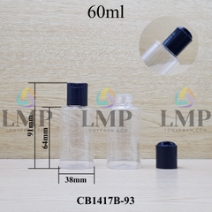 Chai PETG vai ngang nắp nhấn