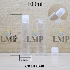 Chai PETG vai ngang nắp nhấn