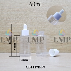 Chai PETG vai ngang nắp bóp khoen nhựa 60ml