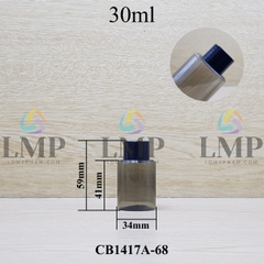 Chai PETG vai ngang nắp vặn trơn