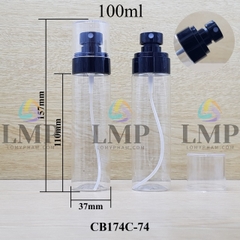 Chai PET vai ngang đầu phun sương trơn 100ml