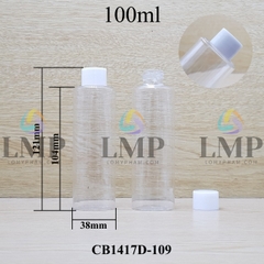 Chai PETG vai ngang nắp vặn trơn