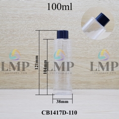 Chai PETG vai ngang nắp vặn trơn