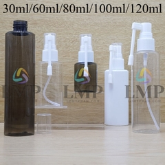 Chai PETG vai ngang đầu xịt mũi 360 độ