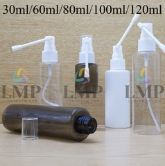 Chai PETG vai ngang đầu xịt mũi 360 độ