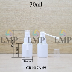 Chai PETG vai ngang đầu xịt mũi 360 độ