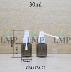 Chai PETG vai ngang đầu xịt mũi 360 độ