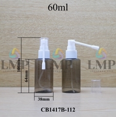 Chai PETG vai ngang đầu xịt mũi 360 độ