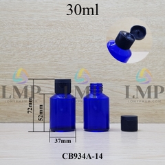 Chai thủy tinh vát nắp bật sọc 30ml