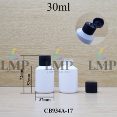 Chai thủy tinh vát nắp bật sọc 30ml