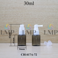 Chai PETG vai ngang đầu xịt mũi 90 độ