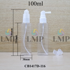 Chai PETG vai ngang đầu xịt mũi 90 độ