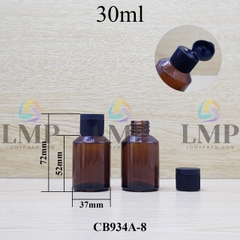 Chai thủy tinh vát nắp bật sọc 30ml