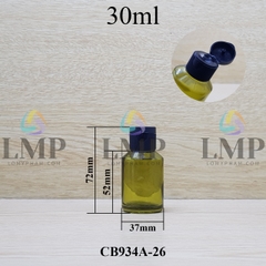 Chai thủy tinh vát nắp bật sọc 30ml