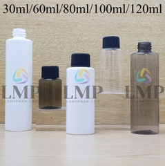 Chai PETG vai ngang nắp push down and turn sọc