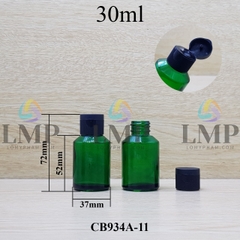 Chai thủy tinh vát nắp bật sọc 30ml