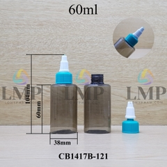 Chai PETG vai ngang nắp nhọn sọc tattoo